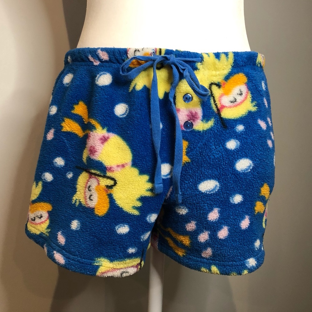 Fuzzy duck scuba diving pj shorts w/tie waist